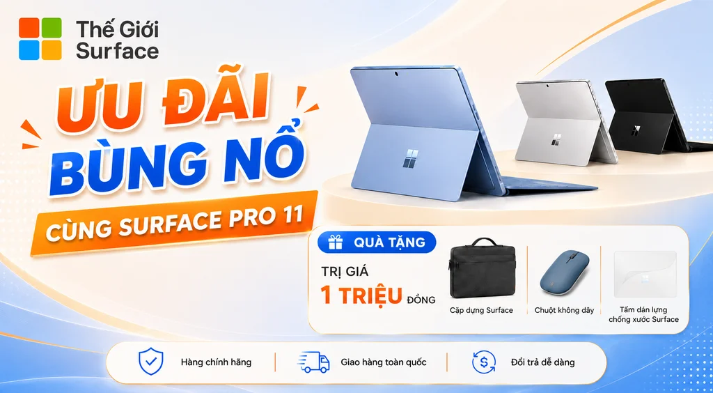 Surface Pro 11 chính hãng giá khuyến mãi chỉ từ 18.500k