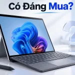 Surface Pro 11 đặt trên bàn làm việc
