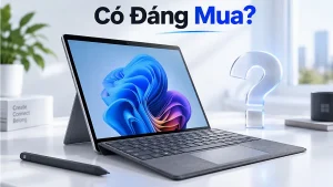 Surface Pro 11 đặt trên bàn làm việc